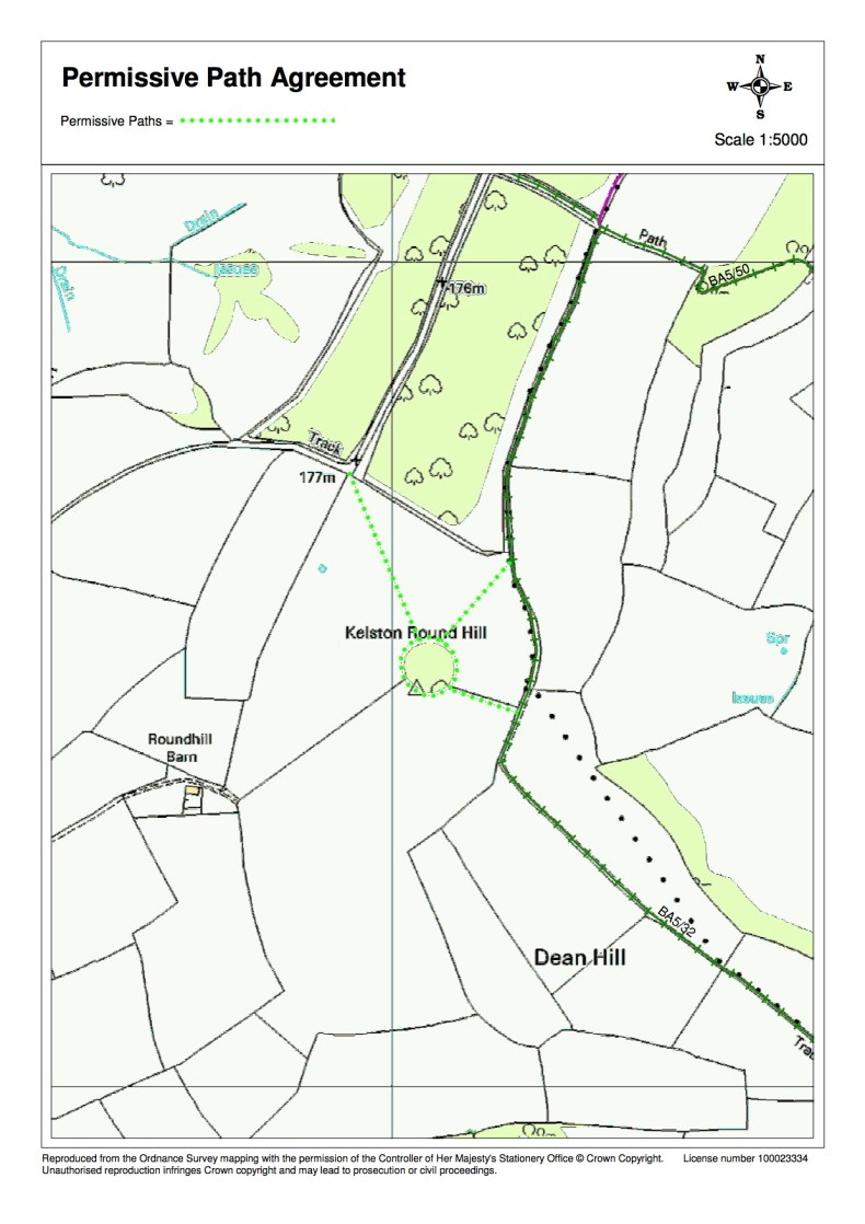 Revised permissive path arrangement at Kelston Roundhill | Kelston ...